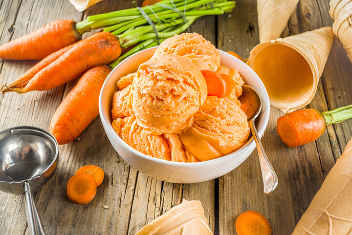 Recette funky de crème glacée aux carottes pour se rafraîchir en mangeant des légumes
