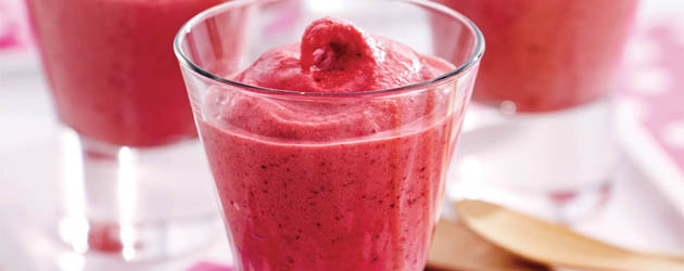 Sorbet minute aux framboises et liqueur de litchi