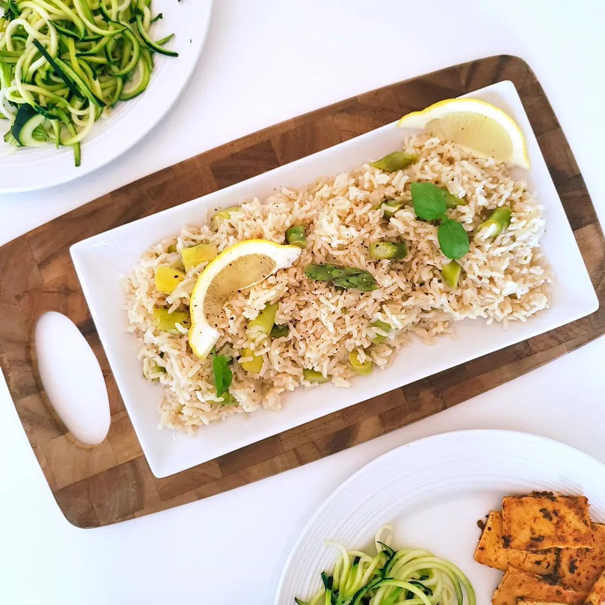 Pilaf rice with asparagus