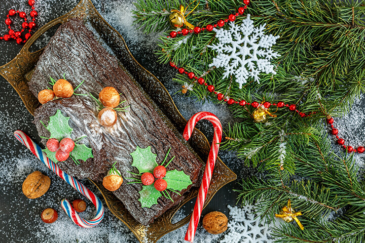 Bûche de Noël végane et sans cuisson pour manger végé à Noël