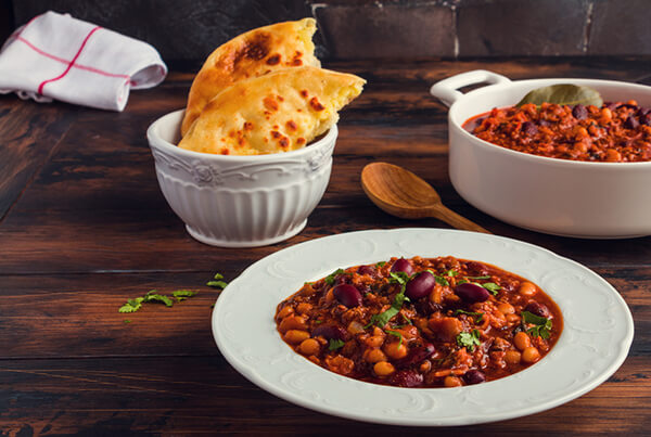 Chili végétarien aux protéines de soja pour manger moins de viande