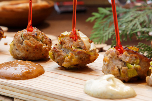 Entrée de boulettes de poulet aux poireaux pour le temps des Fêtes