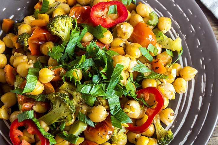 Salade de pois chiches aux herbes fraîches