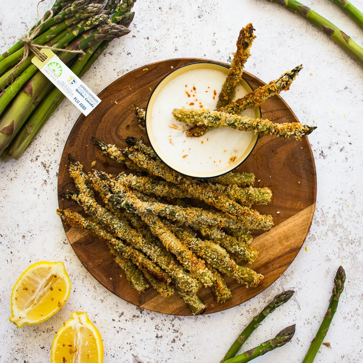 Lemon and parmesan asparagus fries