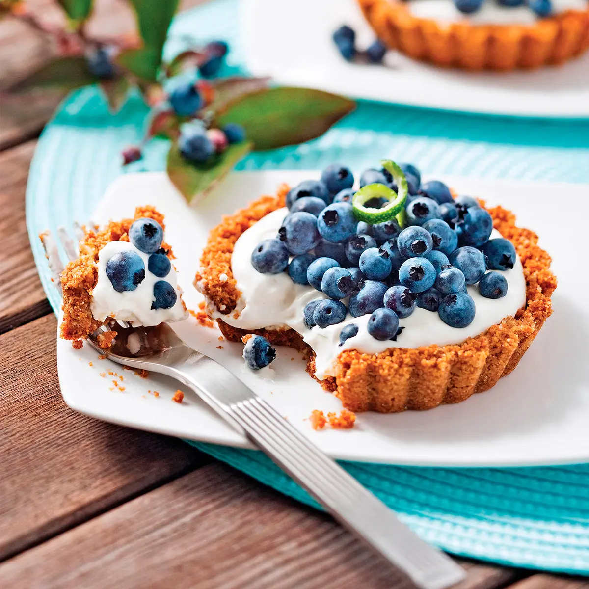 Blueberry cheese tartlets