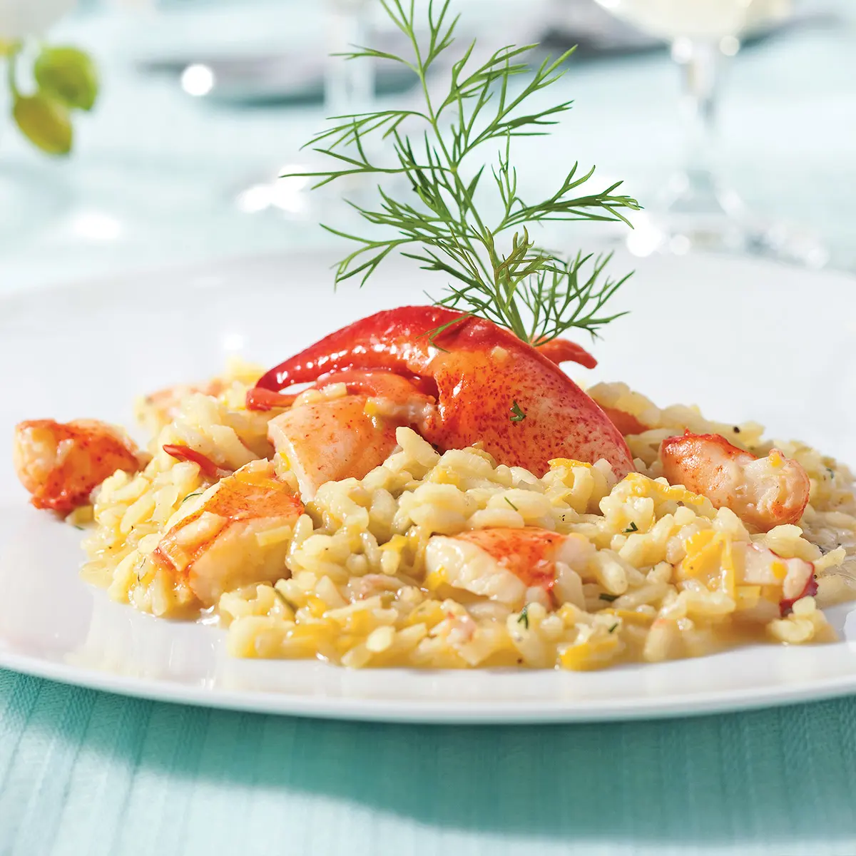 Risotto au homard et aux poireaux