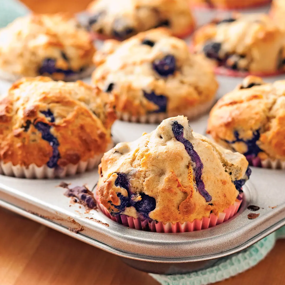 Blueberries and orange muffins