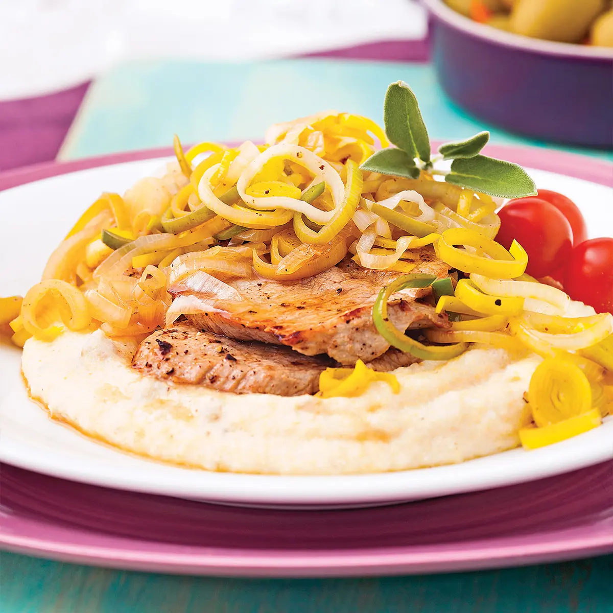 Escalopes de veau aux poireaux