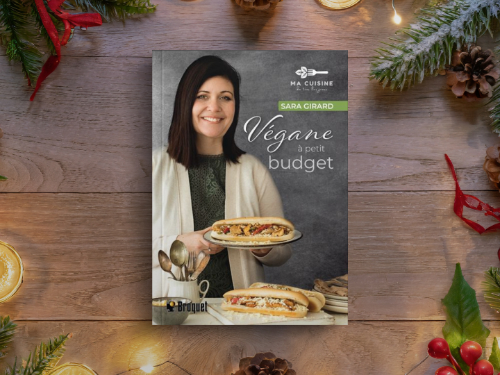 Page couverture du livre de recettes Végane à petit budget de Sara Girard