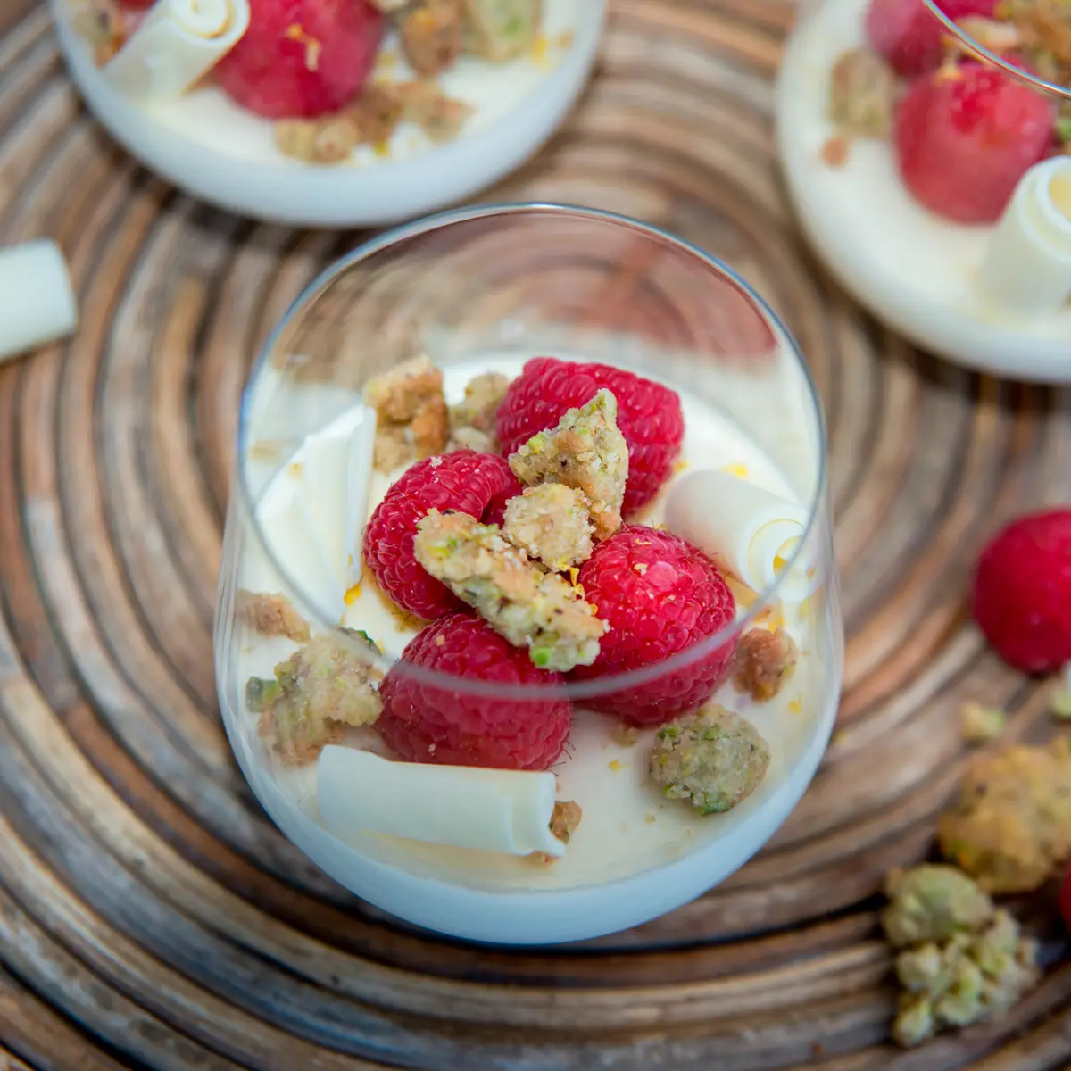 Raspberry panna cotta