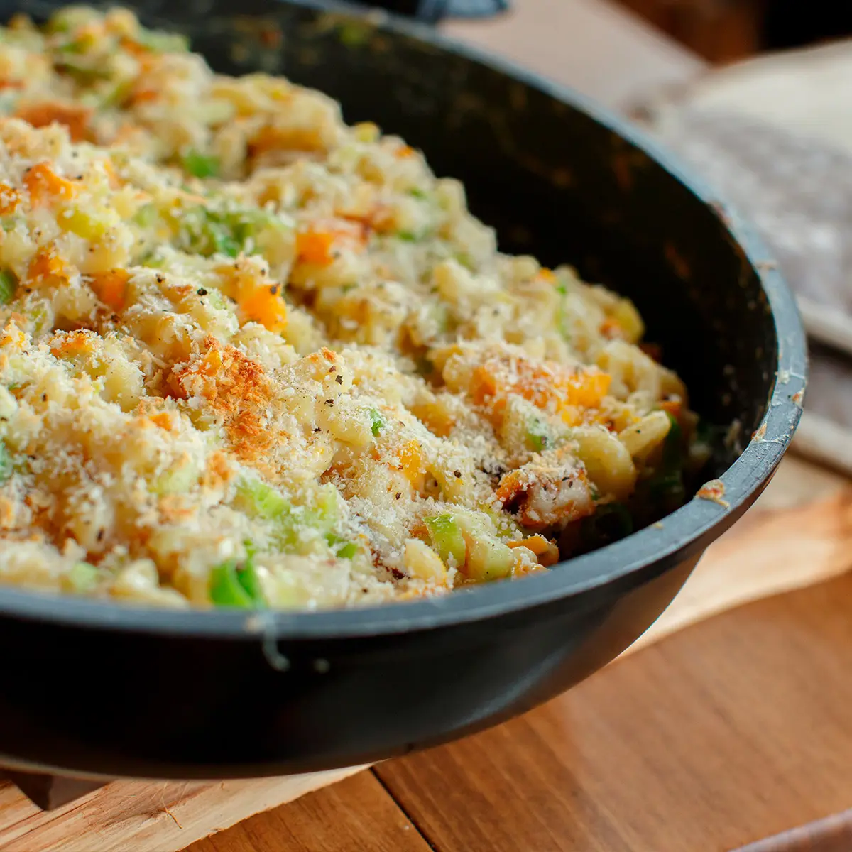 Cheese macaronis with squash