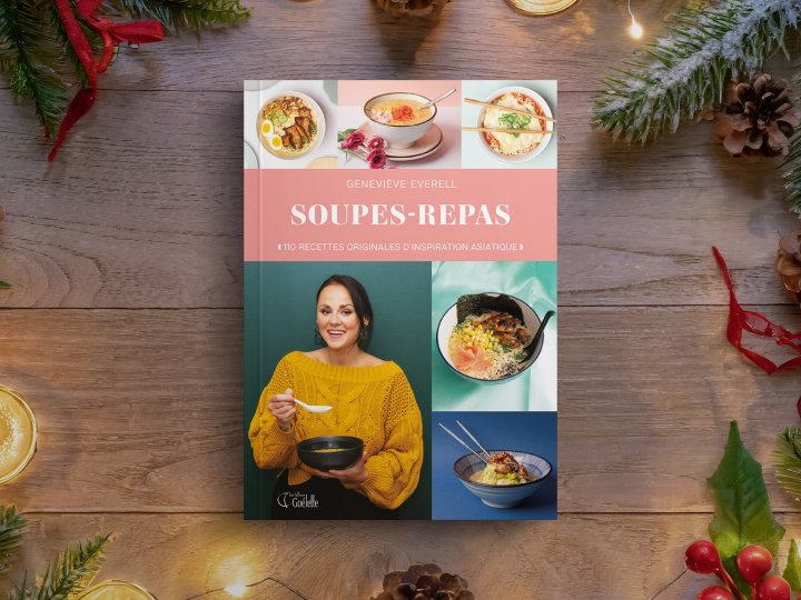 Page couverture du livre de recettes Soupes‑repas : 110 recettes originales d’inspiration asiatique de Geneviève Everell