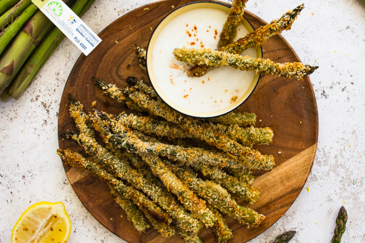 Frites d\u0027asperges citronnées au parmesan