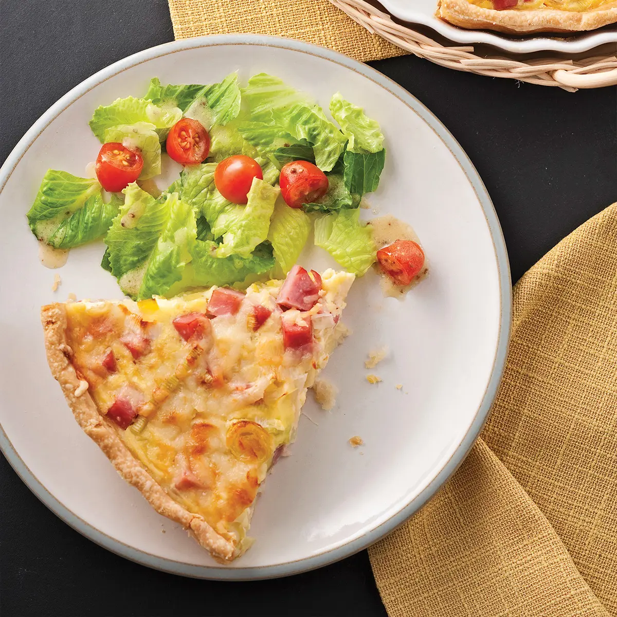 Ham and leeks quiche