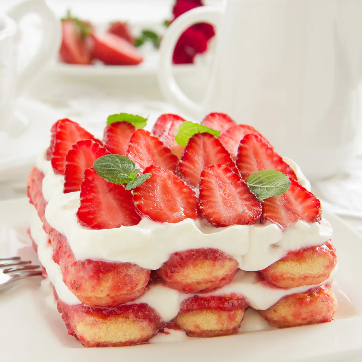 Strawberries tiramisu