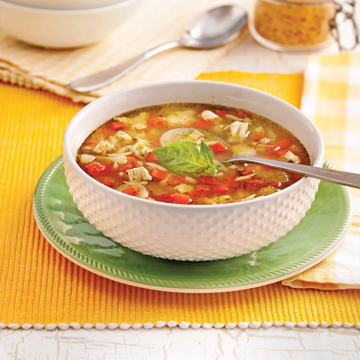 Italian style chicken lunch soup