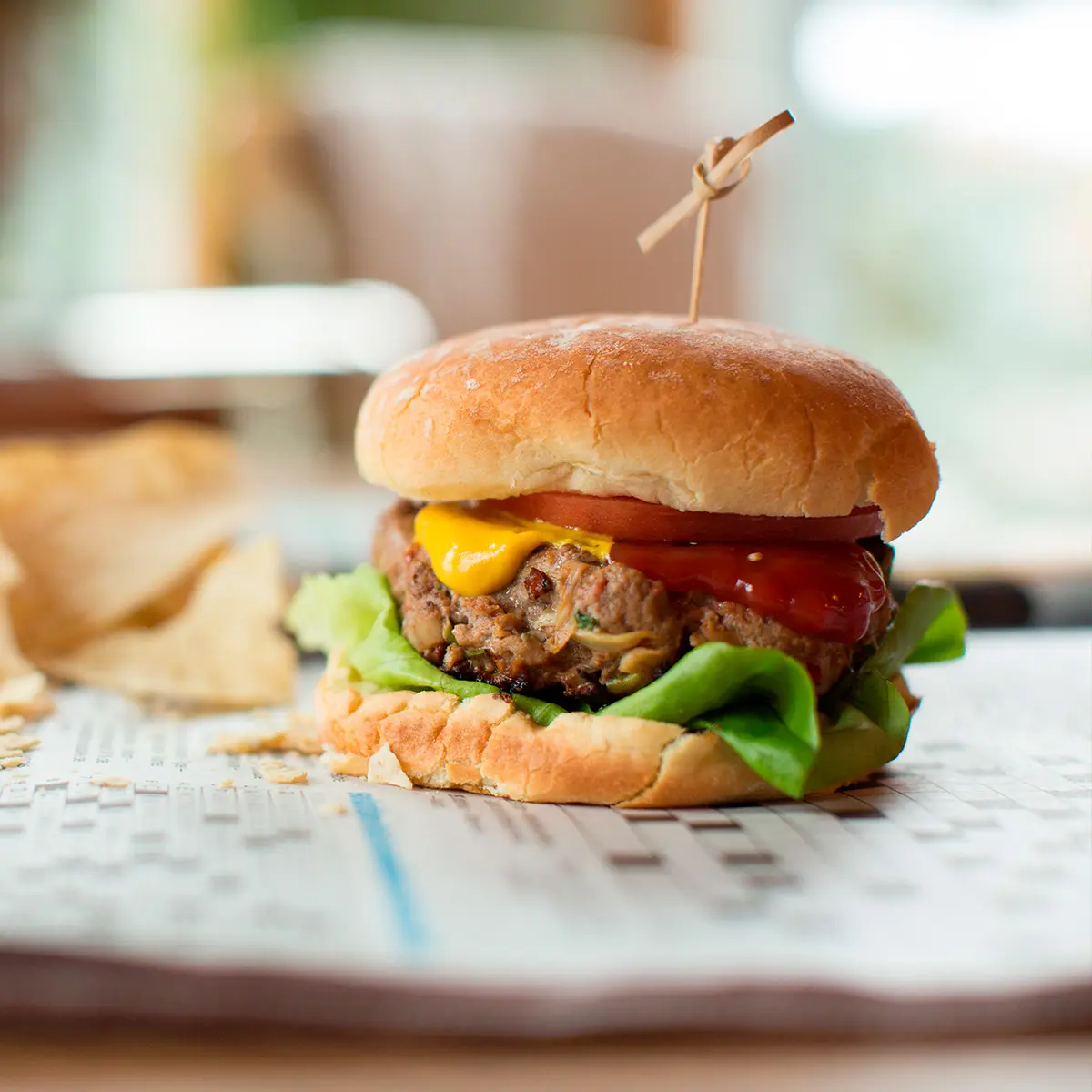 Texas-style beef hamburger 