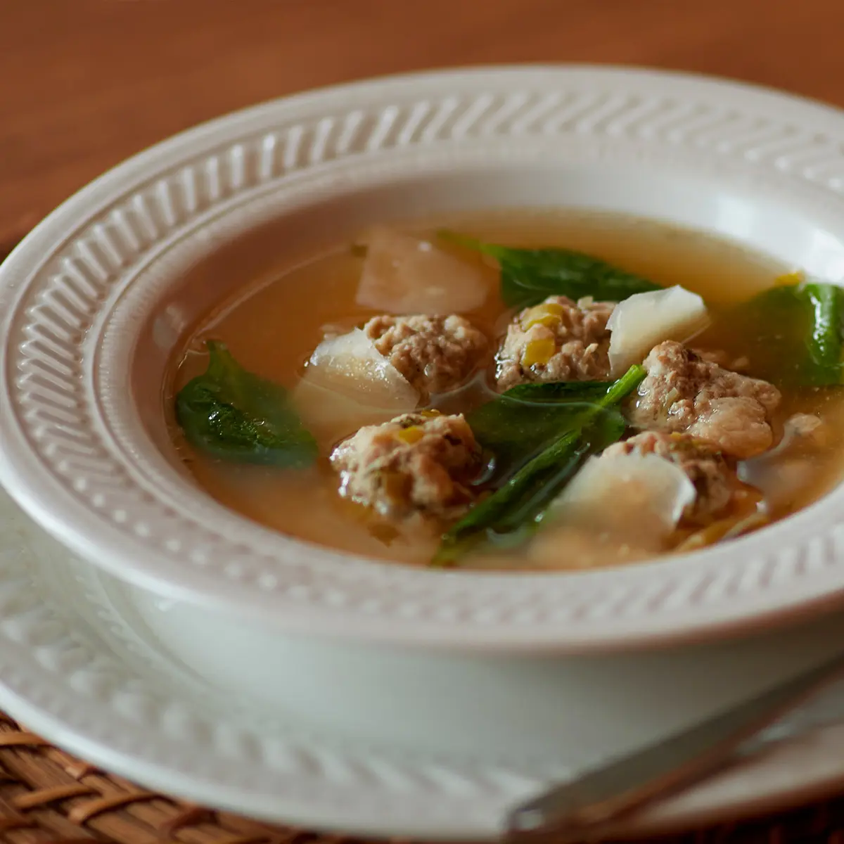 Pork meatballs soup